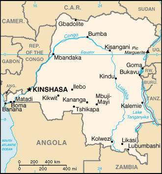 Landkarte Kongo - Demokratische Republik